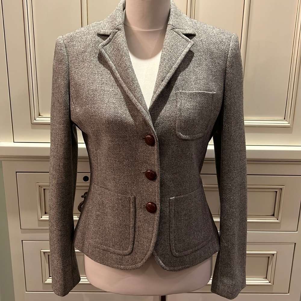 Fabulous J. Crew Grey Tweed Blazer - Sz 4